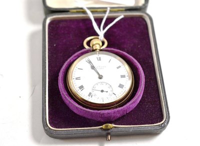 Lot 49 - A 9ct gold open faced pocket watch, signed J W Benson, London, London hallmark for 1927, 46mm wide