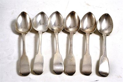Lot 50 - A set of six George IV Irish silver fiddle pattern teaspoons, Dublin 1829, William Cummings