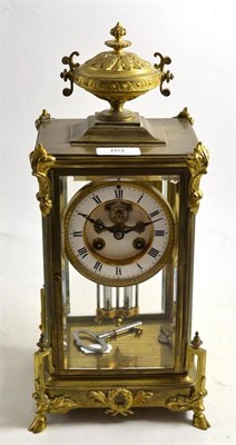 Lot 89 - A four glass striking mantel clock, circa 1890, 38cm high