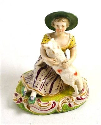 Lot 101 - Derby pastoral figure, 11cm high