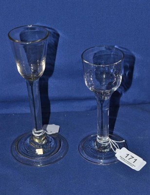 Lot 171 - Two plain 18th century wine glasses