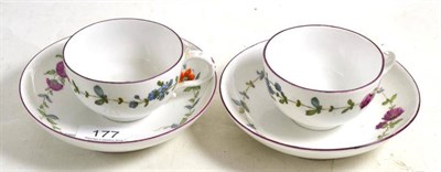 Lot 177 - Pair of academic period Meissen cups and saucers