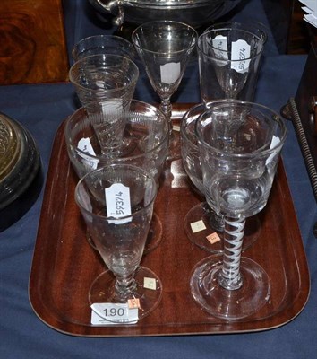 Lot 190 - Nine various glasses including two rummers