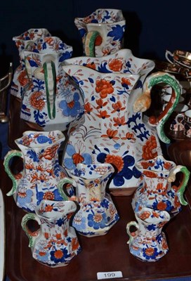 Lot 199 - Ten Masons ironstone jugs of graduated form