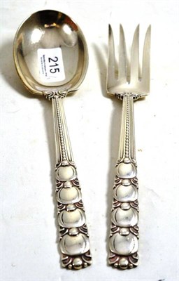 Lot 215 - Pair of Tiffany & Co heavy sterling salad servers