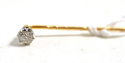 Lot 266 - A diamond set stick pin, 0.40 carat approximately