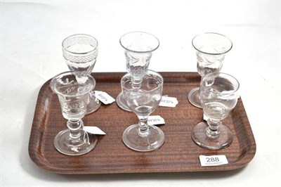 Lot 288 - Six small 19th century glasses