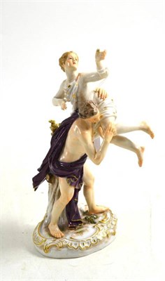 Lot 350 - Meissen porcelain figure group, circa 1870, 17cm high