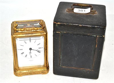 Lot 381 - A gilt brass striking carriage clock, retailed by Henry Capt, A Geneve, circa 1880, engraved...