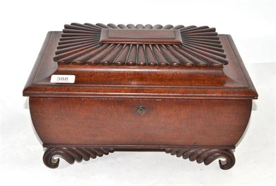 Lot 388 - A William IV mahogany sarcophagus form sewing box, 38cm diameter