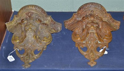 Lot 431 - A pair of composition wall brackets, 31cm high