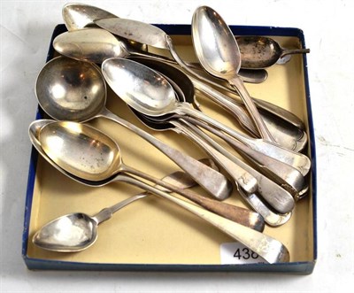 Lot 438 - Seventeen assorted 18th, 19th and 20th century silver spoons, mostly English although some...