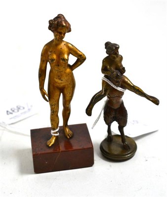 Lot 466 - Two Austrian gilded miniature figures, both 9cm high