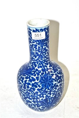 Lot 551 - A late 19th/early 20th century Chinese blue and white baluster vase 29cm high