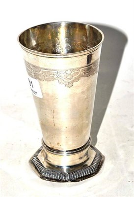 Lot 561 - An early 18th century German silver beaker, Hans Henrich Hausmann, Leipzig circa 1720-5, the...