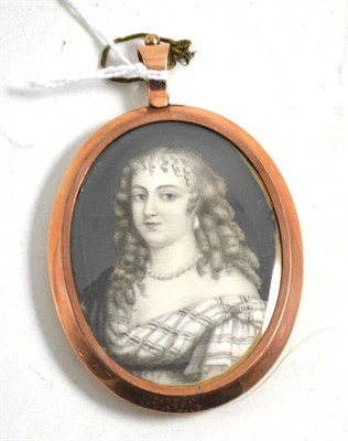 Lot 570 - An Early 19th Century portrait miniature of a lady within a gilt metal frame the verso initialed C?