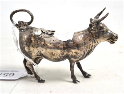 Lot 657 - Silver cow creamer, London import mark for 1930