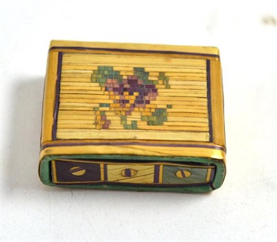 Lot 662 - Straw-work case of miniature French playing cards