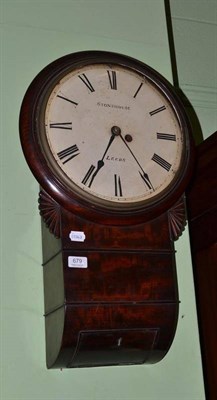 Lot 679 - A mahogany single fusee drop dial wall timepiece, dial later bearing inscription Stonehouse, Leeds