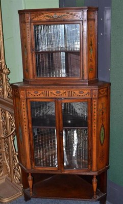 Lot 688 - Edwardian Sheraton style corner cupboard