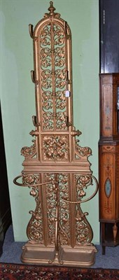 Lot 689 - Victorian Coalbrookdale cast iron hall stand (repainted)