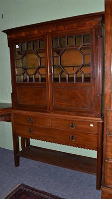 Lot 692 - A late 19th century mahogany display cabinet, 133cm wide