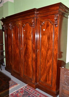 Lot 697 - William IV break fronted wardrobe