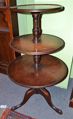 Lot 699 - George III mahogany three tier dumb waiter