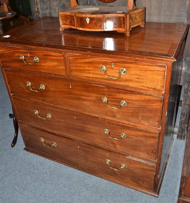 Lot 712 - A mahogany straight fronted five drawer chest, lacking feet