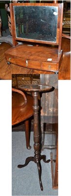 Lot 714 - Late George III mahogany dressing table mirror and a 20th century mahogany plant stand