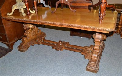 Lot 721 - Victorian carved oak library table