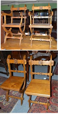 Lot 726 - A set of late Victorian cross framed chairs including two carvers (to match the previous lot)