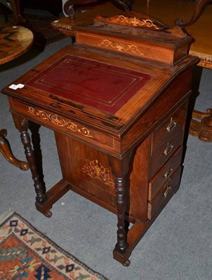 Lot 732 - An Edwardian rosewood davenport, 53cm wide