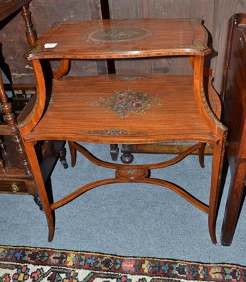 Lot 740 - Edwardian two tier satinwood etagere (a.f.)