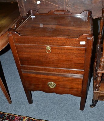 Lot 743 - George III mahogany tray top commode, adapted