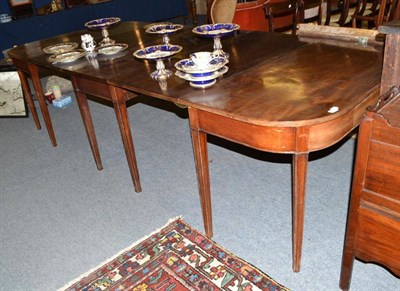 Lot 744 - Mahogany D-end dining table