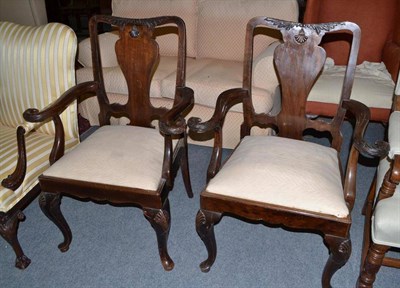 Lot 750 - Pair of armchairs with carved eagle hand grips