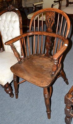 Lot 754 - A yew and elm low back Windsor chair