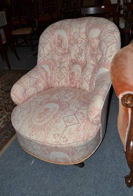 Lot 761 - A button back open armchair