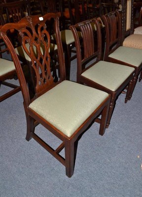 Lot 768 - A pair of mahogany dining chairs and a George III mahogany dining chair