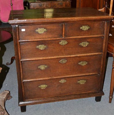 Lot 790 - Oak five drawer straight fronted chest of drawers