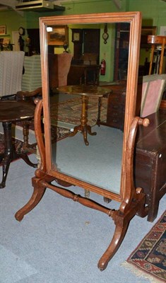 Lot 795 - A mahogany cheval mirror