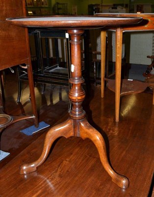 Lot 798 - A mahogany tray top tripod table, with banded baluster column, 51cm