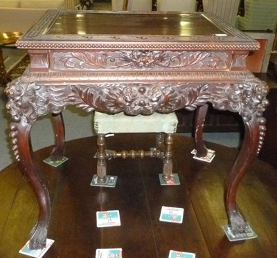 Lot 810 - Early 20th century Chinese centre table fitted with two drawers