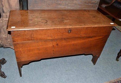 Lot 816 - 18th century oak boarded chest with hinged lid