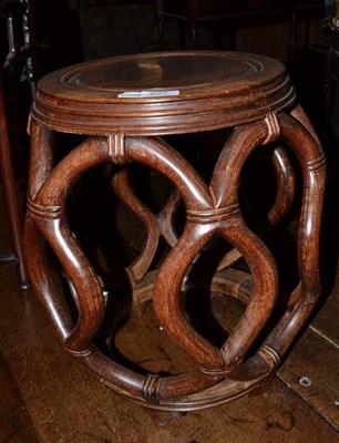 Lot 827 - Chinese hardwood drum stool