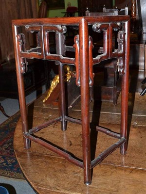 Lot 828 - A Chinese hardwood stand and another