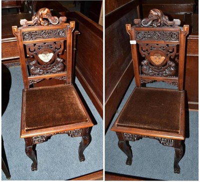 Lot 832 - Pair of French chairs in the Chinese style, the top rails decorated as dragons