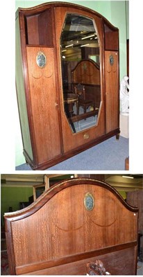 Lot 834 - Art Deco French armoire and bedstead