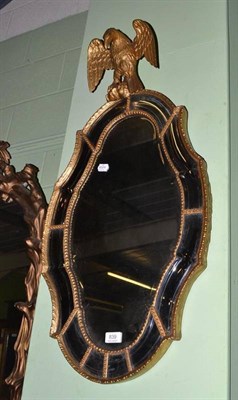 Lot 839 - 18th century gilt gesso wall mirror surmounted with an eagle finial